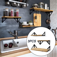 3Pcs étagères flottantes murales étagère avec 3 planches en bois Dispaly Home Decor