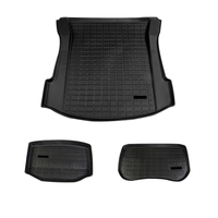 3pcs tapis de coffre de voiture noir modifié doublure de cargaison arrière de garniture de protection de TPE pour le mod