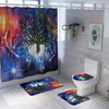 3PCS tapis de salle de bains rideau de douche tapis de bain décoration de bain étanche