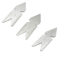 3pcs UK 55 ° / ISO métrique 60 ° / USA 60 ° Outil de mesure de filetage de coupe de vis de jauge centrale
