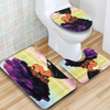 3pcs fille africaine tête dexplosion tapis de bain antidérapant couverture de toilette tapis de douche