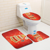 3pcs noël décoration de maison santa bonhomme de neige salle de bains siège couvre de tapis tapis ensemble