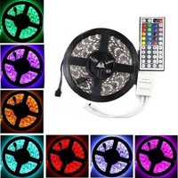 3X 5M RGB 5050 SMD Non étanche 300 LED Kit de bande de lumières DC 12V + 44Keys IR Télécommande