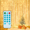 3X3M300 GYTF Rideaux lumineux avec activation du son alimentés par USB LED Guirlandes lumineuses de Noël avec synchronis