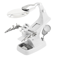 3X/4.5X Helping Hand Soudure Soudure Stand Loupe LED Avec Pince Crocodile
