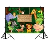 3x5FT 5x7FT 6x8FT Fun Jungle Animaux Photographie Toile de Fond Joyeux Anniversaire Photo Fond Décoration De Fête