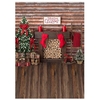 3x5FT 5x7FT 6x8FT sol en bois mur joyeux Noël arbre photographie toile de fond fond Studio Prop