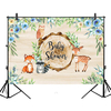 3x5FT 5x7FT vinyle bébé douche cerf hibou photographie toile de fond fond Studio Prop
