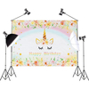 3x5FT 5x7FT vinyle or Licorne joyeux anniversaire photographie toile de fond fond Studio Prop