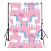 3x5FT dessin animé rose licorne nuage photographie toile de fond studio prop arrière-plan