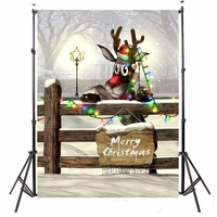 3x5ft soie Noël cerfs lumière mince photo studio toile de fond photo fond partie accessoires