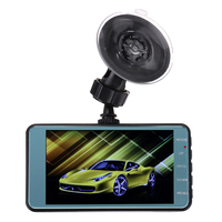 4 "170 ° vue 1080P HD double objectif voiture DVR G-sensor Dash Cam caméra enregistreur vidéo