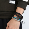 4 bracelets de perles ethniques tressés vintage en peau de vache pour hommes