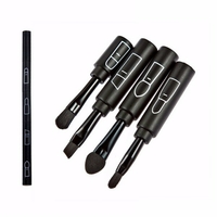 4 en 1 Kit de pinceaux de maquillage pour les yeux noirs Éponge à raser les lèvres des sourcils Outil cosmétique