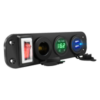 4 en 1 USB briquet voltmètre numérique double chargeur dalimentation USB 12V prise de courant étanche à la poussièr