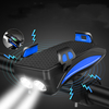 4-en-1 400lm phare de vélo USB Rechargeable vélo lampe avant 130dB corne batterie externe support de téléphone vélo en p