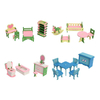 4 ensembles de kits de meubles en bois à bois délicats pour la miniature de maison de poupée