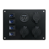 4 Gang LED 12V / 24V ON-OFF Interrupteur à bascule Double USB Car Marine Marine Switch Panel