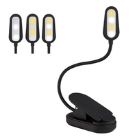 4 LED USB Rechargeable Eye-Care Book Light Clip On White & Warm Lampe de table For Music Stand Night Reading Piano