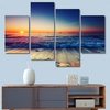 4 panneaux plage coucher de soleil toile imprimée peintures mer paysage marin moderne décoration dintérieur