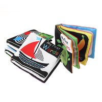 4 paquets papier son livre en tissu anglais noir et blanc illumination mots couleurs formes numéros éducation précoce Pu