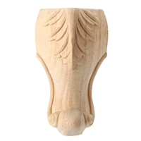 4 Pcs 10/15 cm Européenne En Bois Massif Applique Sculpture Meubles Pieds Jambe Non Peint Cabinet Pieds Decal
