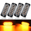 4 PCS 36 W 12 LED Ultra-mince Lumières Clignotantes Durgence De Voiture Flash Avertissement Lampe Stroboscopique 12