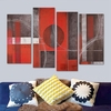 4 pcs Abstrait Art Rouge et Noir Mur Peintures À Lhuile Toile Photos Moderne Décor À La Maison