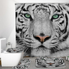4 PCS Blanc Tigre Animal Style Rideau De Douche Salle De Bains Tapis Tapis Toilette Couverture Tapis Tapis Décoration