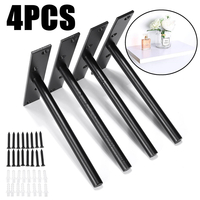 4 Pcs En Acier Inoxydable Support De Tablette Flottante Heavy Duty Supports Cachés Supports Support De Stabilisateur De