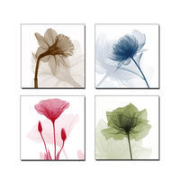 4 Pcs Encadrée Fleur Abstraite Impression Sur Toile Art Peinture Décorations Murales Pour La Maison 30 cm