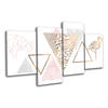4 PCS Géométrique Flamingo Rose Or Combinaison Image Toile Mur Art Impressions Décorations Peintures Murales