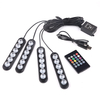 4 Pcs Intérieur De Voiture Colorful 24 LED Atmosphère Ambiante Lampes Étoilées Pied De Voiture Lumières Durgence U