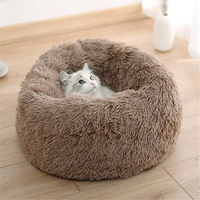 4 taille chien chat lit rond lit de couchage en peluche animal lit chenil coussin de couchage chiot