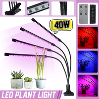4 tête 40 W spectre complet LED élèvent la lumière lampe de culture de légumes plante pot flexible avec fonction de minu