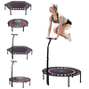 40 "/ 50" Fitness Mini Trampoline Silencieux avec Poignée Réglable Adultes Enfants Intérieur GYM Bungee Rebounder Jump T