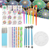40 pièces Mandala Dotting Tools Set Kit Peinture Roches Pierre Art Stylo Peinture Pochoir Outils Kit