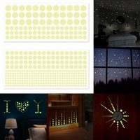 400pcs lueur lumineuse dans létoile sombre point rond autocollant mural plafond maison