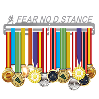 400x158mm Médailles Titulaire De Sport En Acier En Acier Courant Médaille Cintre Présentoir Décorations