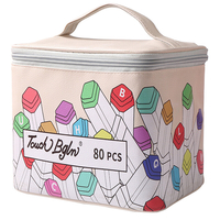 40/80/120/168 couleurs marqueur stylo sac de rangement forme carrée grande capacité en cuir multifonction couleur sac de