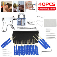 40Pcs Déverrouillage Pratique Entraînement Verrouillage Clé Extracteur Cadenas Lockpick Tool Kit