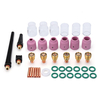 40Pcs TIG Soudage Stubby Gaz Objectif 10 12 Kit Coupe Pyrex Pour Tig WP-9/20/25 Series