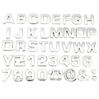 40pcs bricolage bricolage métalliques alphabet et nombre autocollants voiture emblème lettre badge insigne