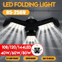 40W 60W 80W E27 LED Ampoule SMD2835 Pliable Garage Lumière Déformable Plafond Lampe Fixe Atelier Lampe AC85-265V