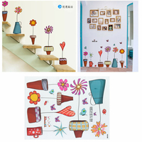 40x60 cm bébé chambre dessin animé fleur artisanat papillon autocollants fenêtre verre bricolage décalcomanie maison pép