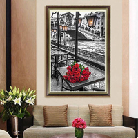 40x60cm 5D bricolage rose rouge diamant peinture résine strass complet décoration de la maison Kit point de croix