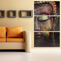 40x60cm buddha statues triple impressions frameless toile art mural peinture à l