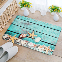40x60cm Cuisine Chambre Salle De Bain Antidérapant Tapis Tapis En Bois Étoile De Mer Sur Pied Carpette