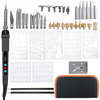 42 pièces 60W stylo à bois outil à souder pochoir fer artisanat LCD pyrogravure Kit doutils à souder