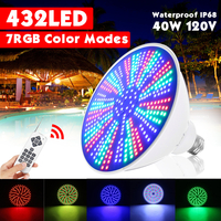 423LED 40 W changement de couleur LED piscine lumière sous-marine lumière RGB télécommande luminaire ampoule Pentair Hay